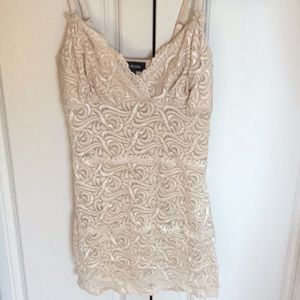 Bebe see thru embroidery tank top